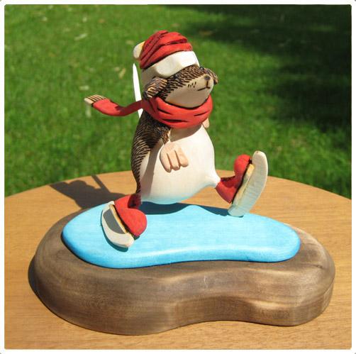 Ice Skating wood carving