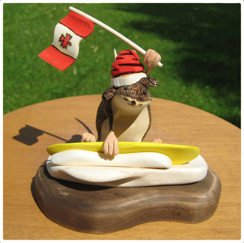 Snowboard wood carving