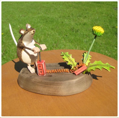 Weed wood carving